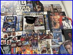 10-Lot of 80+ Star Wars Mix Bag of Collectible Items Stickers, Celebration Cap