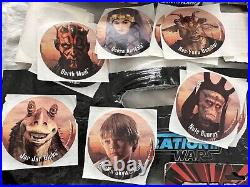 10-Lot of 80+ Star Wars Mix Bag of Collectible Items Stickers, Celebration Cap