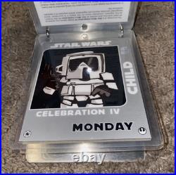 18 RARE Star Wars Celebration IV Staff/Adult/Kids/Media/Monday/ETC Passes ASIS
