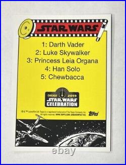 2019 Star Wars Celebration Chicago Volunteer Promo 5 Card Set #'d /200