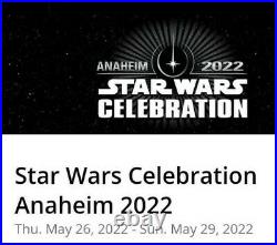2022 Star Wars Celebration 4 day youth ticket Anaheim California May 26 27 28 29