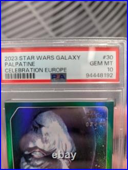 2023 Star Wars Galaxy Celebration Europe Palpatine Green /50 PSA 10 POP 2