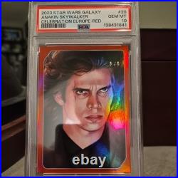 2023 Topps Star Wars Europe Celebration Anakin Skywalker Red 5/5 PSA 10
