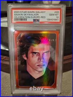 2023 Topps Star Wars Europe Celebration Anakin Skywalker Red 5/5 PSA 10