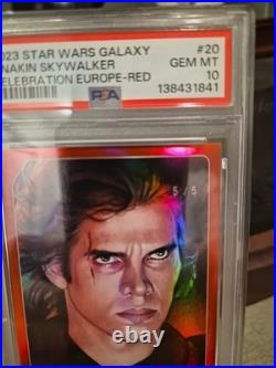 2023 Topps Star Wars Europe Celebration Anakin Skywalker Red 5/5 PSA 10