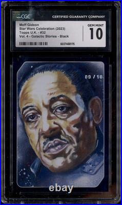 2023 Topps UK Star Wars Celebration Galactic Black #32 Moff Gideon /10 CGC 10
