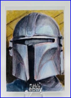 2025 Topps Star Wars Din Djarin Artist Sketch Signature (Dave Fowler) 1/1 Auto