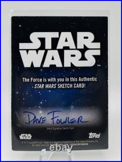 2025 Topps Star Wars Din Djarin Artist Sketch Signature (Dave Fowler) 1/1 Auto