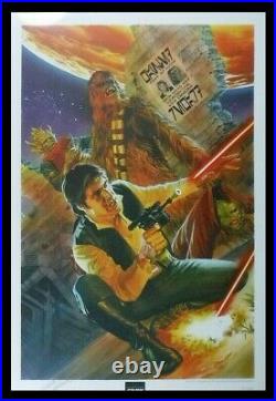 ALEX ROSS Star Wars Celebration 2015 Signed Han Solo WANTED print NEW Frame
