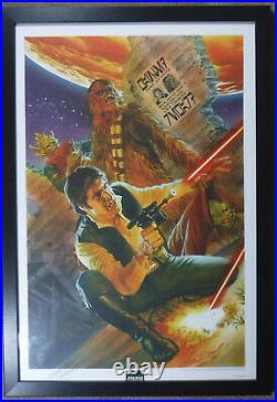 ALEX ROSS Star Wars Celebration 2015 Signed Han Solo WANTED print NEW Frame
