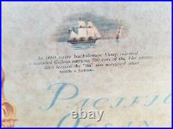 Antique Florida And The Caribbean Pirates Treasure Map Extremely Rare