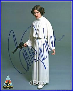 Carrie Fisher Star Wars Signed 8x10 Photo Star Wars Celebration IV BAS #A57333
