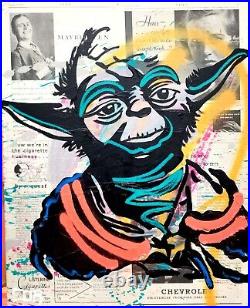 Corbellic Expressionism 16x20 Star Wars Yoda Classic Movie Canvas Original Art