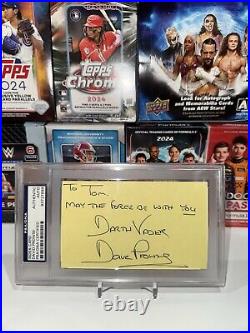 DAVID PROWSE Star Wars Darth Vader Autograph-'MAY THE FORCE BE WITH YOU' PSA