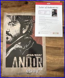 Diego Luna Signed 2022 Star Wars Celebration Andor 13x19 Poster PSA Authentic