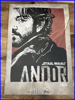 Diego Luna Signed 2022 Star Wars Celebration Andor 13x19 Poster PSA Authentic