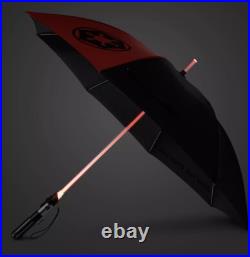 Disney Parks Star Wars Light-Up LIGHTSABER Umbrella RED Galactic Empire Insignia