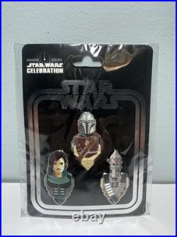 EXCL-Star Wars Celebration 2020- (3-Pin Set) Mandalorian, Cara Dune & IG-11