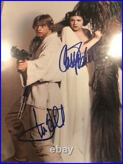 Fisher Ford Hamill Mayhew Signed 11x14 Photo Star Wars Official Pix OPX BAS PSA