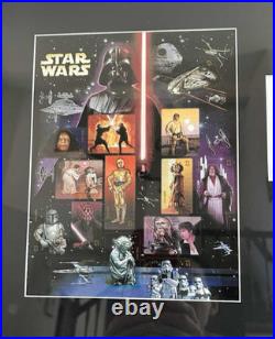 Framed 2007 Star Wars 1st Day of Issue Stamp Sheet 67/200 18x13
