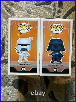 Funko POP Boba Fett #388 and Darth Vader #389 Star Wars Concept Series BUNDLE