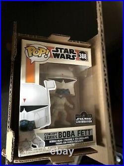 Funko POP Boba Fett #388 and Darth Vader #389 Star Wars Concept Series BUNDLE
