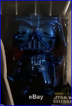 Funko Pop Blue Chrome Darth Vader #157 Star Wars 2019 Celebration Exclusive