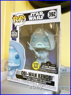 Funko Pop! Obi-Wan Kenobi #392 Glow In The Dark Vinyl Figure LE3000