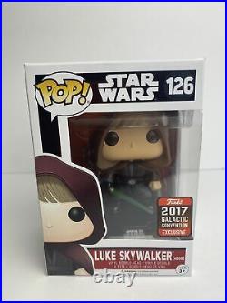 Funko Pop! Star Wars #126 Luke Skywalker (Hood) 2017 Galactic Con. WithProtector