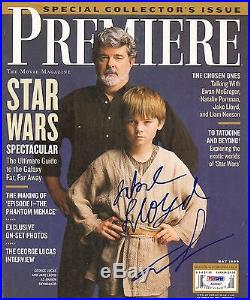 GEORGE LUCAS & JAKE LLOYD Star Wars Signed PREMIERE Magazine PSA/DNA #AB00987