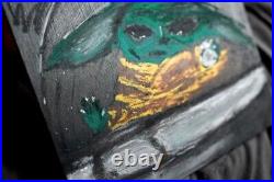 GROGU, MANDALORIAN ART, Small Oil Painting, Star Wars Wall Art, n-1, on Wood