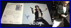 Harrison Ford signed 11x14 photo proof Star Wars poster JSA Han Solo Skywalker