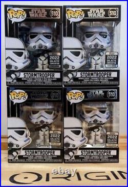 LOT OF 4! FUNKO POP! Star Wars Galactic Celebration Exclusive Stormtrooper #510