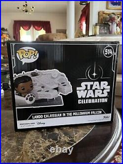 Lando Calrissian in the Millennium Falcon Funko Pop Star Wars Celebration 2022