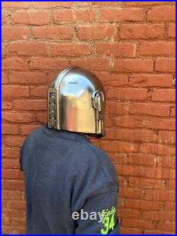 Mandalorian Helmet Handmade Cosplay Mask Padded Complete Air Brush Grey