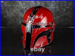 Mandalorian Red Helmet 18 Steel LARP Star War Boba Fett Helmet For Role &Cosplay