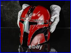Mandalorian Red Helmet 18 Steel LARP Star War Boba Fett Helmet For Role &Cosplay