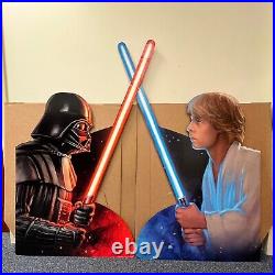 Oreo Star Wars Store Display Standees Luke Skywalker & Darth Vader DAMAGED