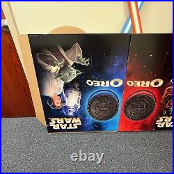 Oreo Star Wars Store Display Standees Luke Skywalker & Darth Vader DAMAGED