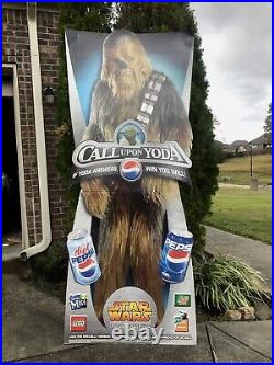RARE Star Wars Pepsi Chewbacca Call Upon Yoda Cardboard Promo Display