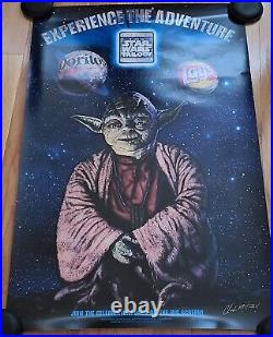 Rare Signed Star Wars Original Trilogy Poster Yoda Dorito/lays C. Mitchell