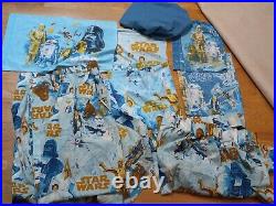 Rare Vintage Star Wars 10 Piece Bdrm. Set 4 Curtains, 3 Sheets, 3 Pillow Cases