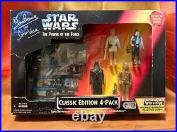 SIGNED Star Wars POTF Classic Edition 4-Pack David Prowse/Peter Mayhew COA NIB