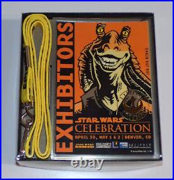 STAR WARS Celebration I DENVER Limited Ed BADGE SET with SIGNED AHMED BEST Jar Jar