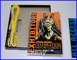 STAR WARS Celebration I DENVER Limited Ed BADGE SET with SIGNED AHMED BEST Jar Jar