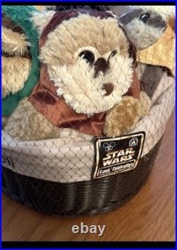 STAR WARS Ewok Celebration Limited Edition Plush Set /Basket Star Wars 9 NWT