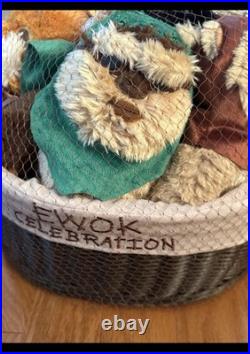 STAR WARS Ewok Celebration Limited Edition Plush Set /Basket Star Wars 9 NWT