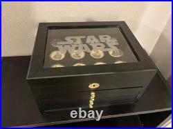 STAR WARS Set Of 14 Gold Collectors Coins With Display Case