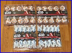 Star Wars 2- BB8 & 2-R2D2 Christmas String Lights 4 Sets of 10 Working lights