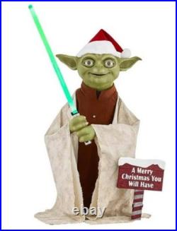 Star Wars 3.5ft Animated Yoda with LED Lights & Sound Holiday Christmas Decoration